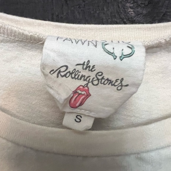 Fantastic Fawn The Rolling Stones Oversized T-Shirt Cream/Blue Sz S Unisex. - Picture 5 of 5